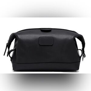“RYDER” Leather Toiletry Bag….100% Leather…Color: Black….Brand New